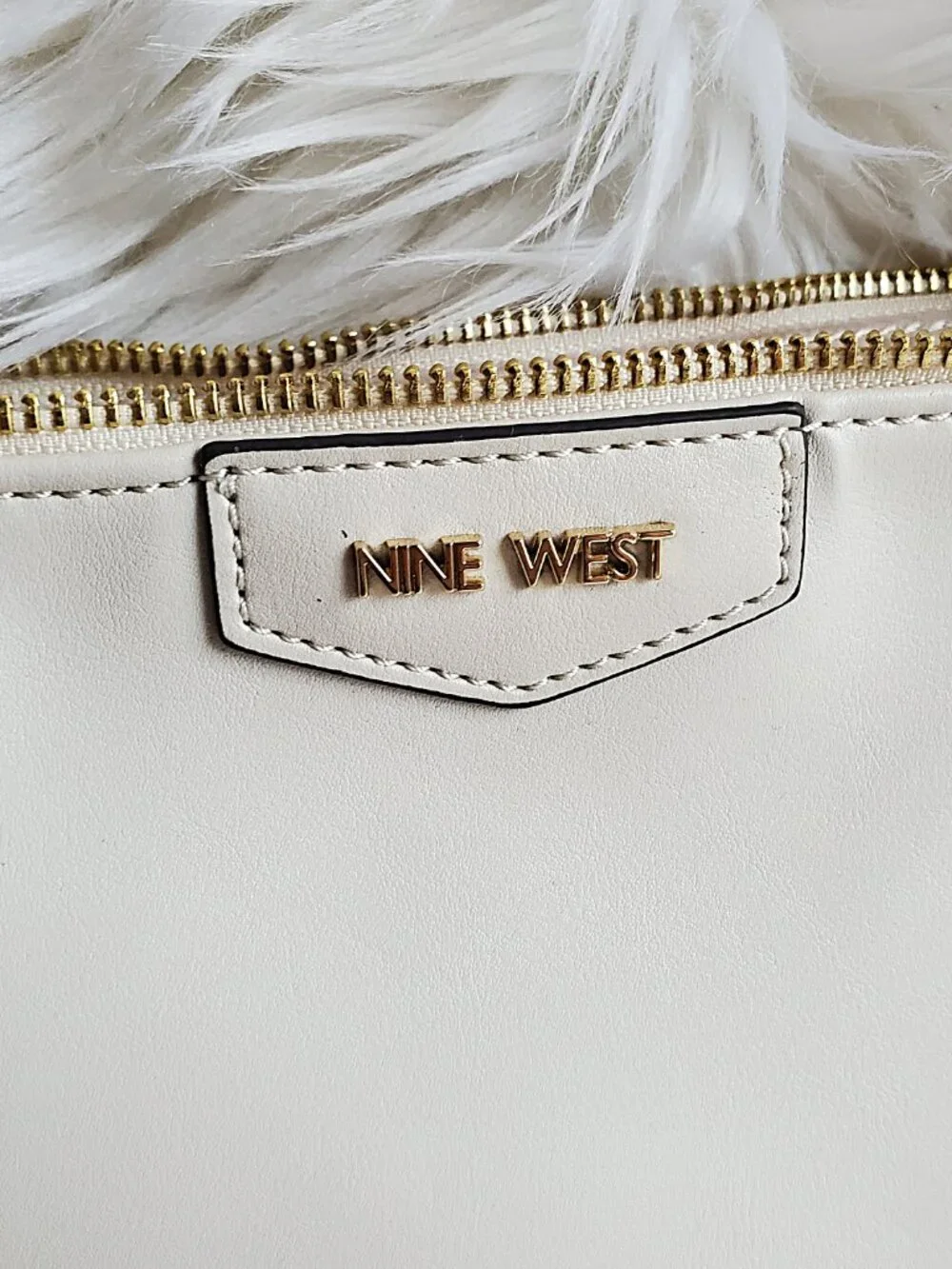 Nine West Crossbody Cream Faux Leather Shoulder Handbag